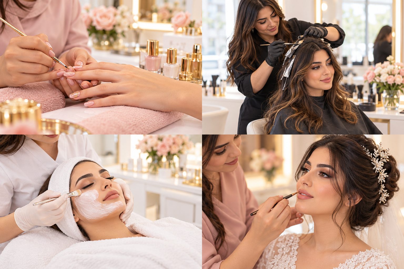 نمایی از خدمات زیبایی و مراقبت در سالن